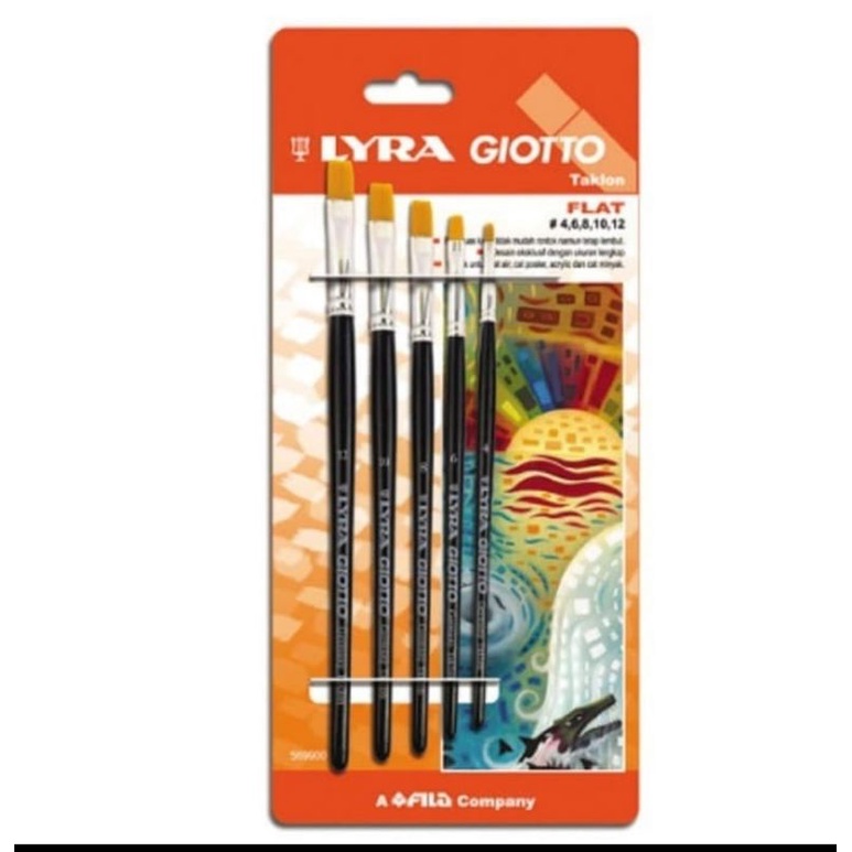 

Kuas Lukis Lyra Giotto Flat Set 5 pcs Brush Art Ujung Rata