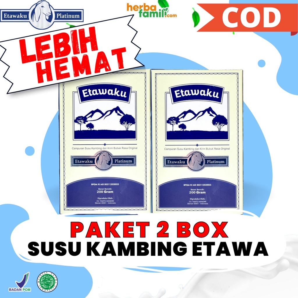 2 Box Susu Kambing ETAWAKU PLATINUM | Susu Kambing Murni Bubuk Rasa Original