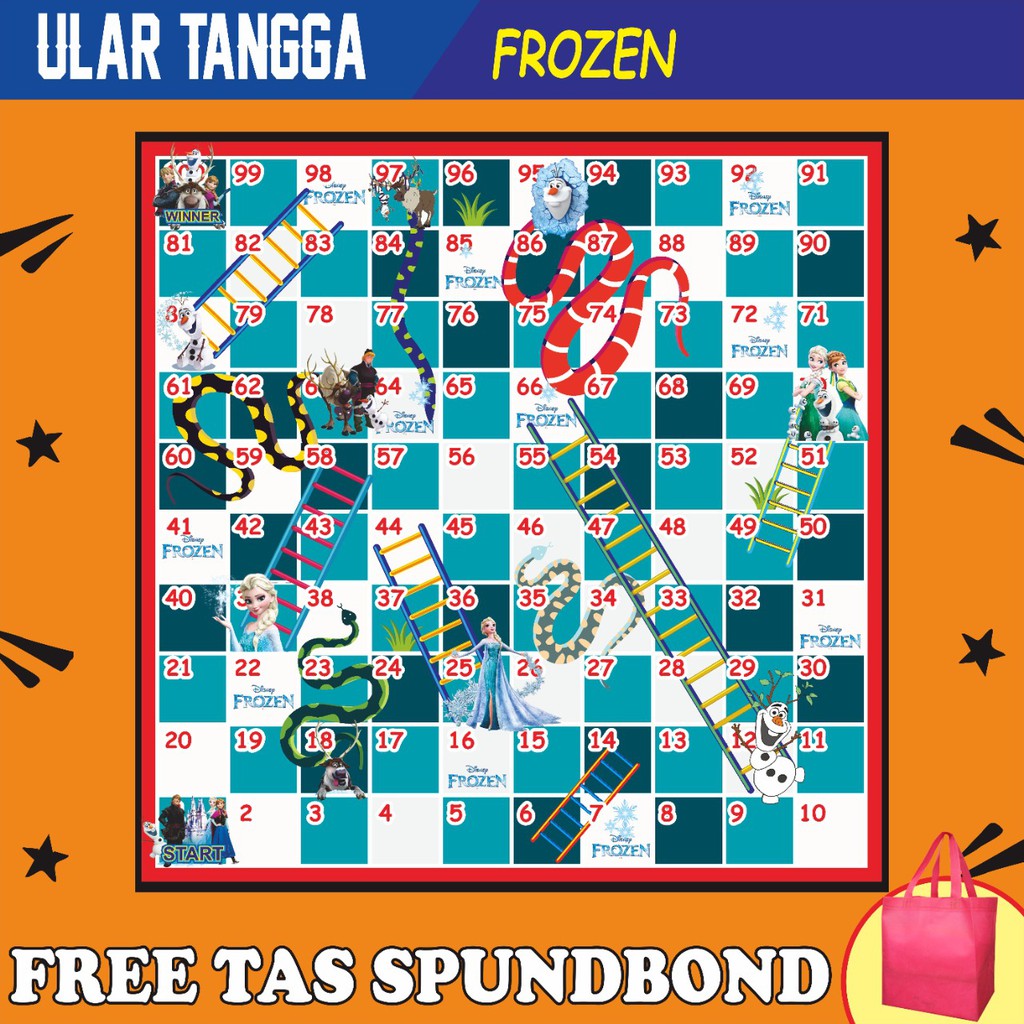 Ular Tangga Jumbo Frozen / Ular Tangga Jumbo Raksasa Kartun Frozen