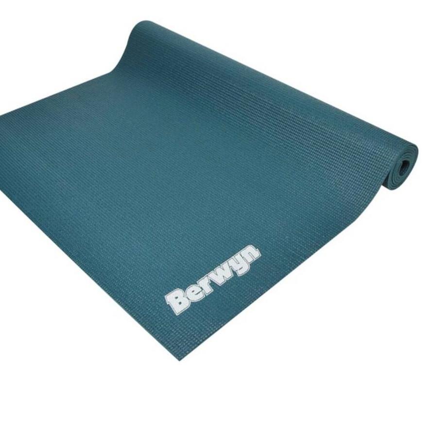 BERWYN MATRAS YOGA SINGLE LAYER PVC - PINK, BIRU, TOSCA DAN ABU2 - ORIGINAL KRISBOW