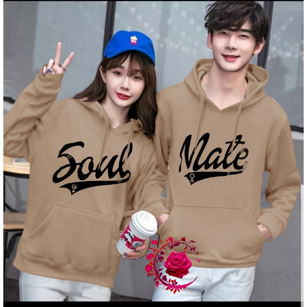 WSE390 - Sweater Couple Soulmate / Sweater Couple Pasangan/ Sweater Hoodie Couple /Sudah Satu Pasang Cowok Cewek / PREMIUM QUALITY