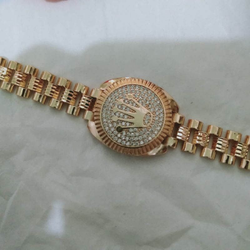gelang xuping premium plat fashion rolex rantai premium lapis mas 18k