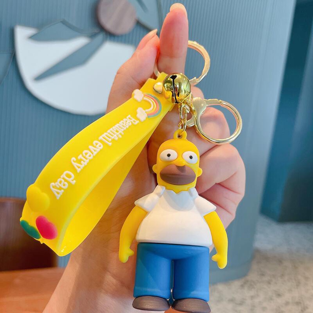 Gantungan Kunci Bentuk Boneka Kartun simpsons Untuk Aksesoris Tas