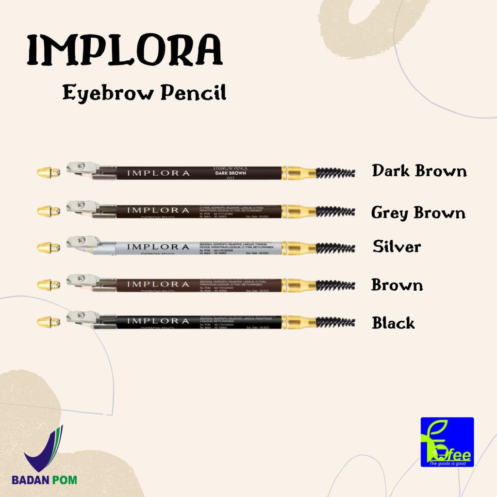 [LOCAL] - Implora Pensil Alis BPOM / Eyebrow Ppencil Kode PA11