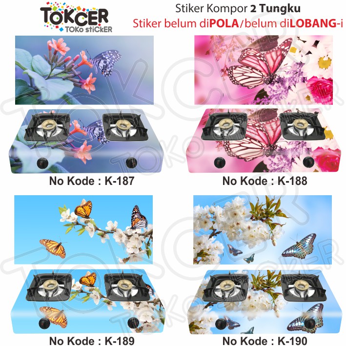 Stiker Kompor 2 Tungku Kupu-Kupu