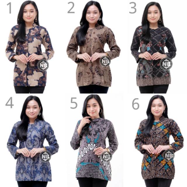 tey-17 Batik wanita ASJ SA HRB026 Kenongo Kemeja Tosca Pendek