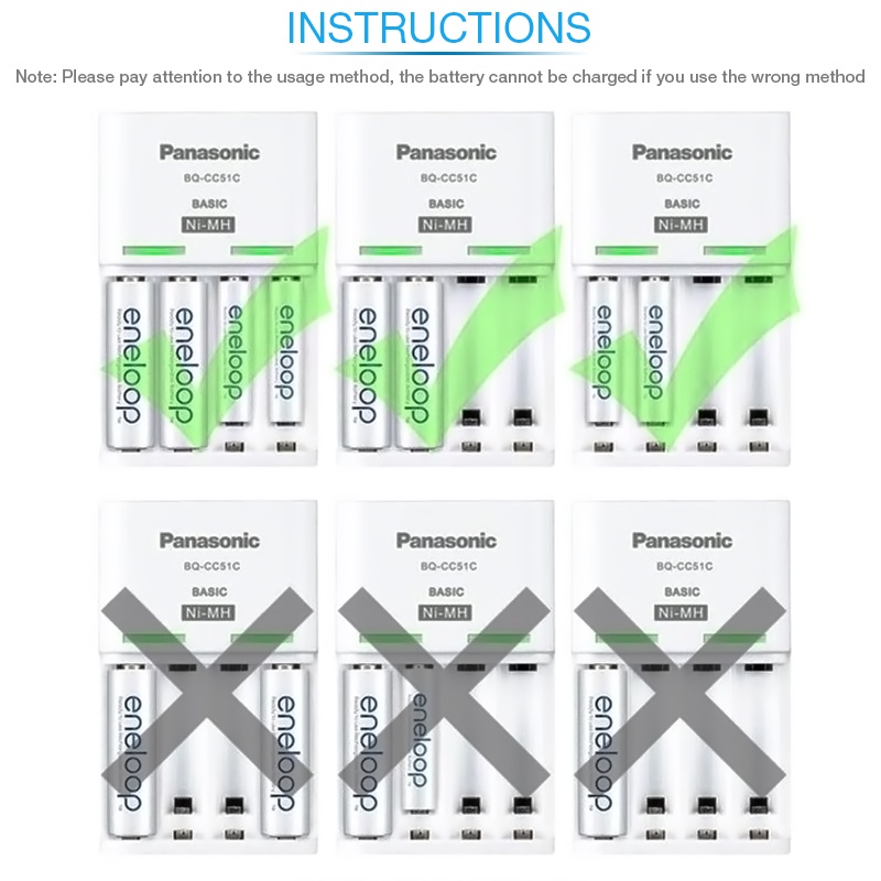 Panasonic eneloop Pengisi Daya Baterai AA/AAA + Baterai Isi Ulang 1.2V AA/AAA NiMH untuk Kamera
