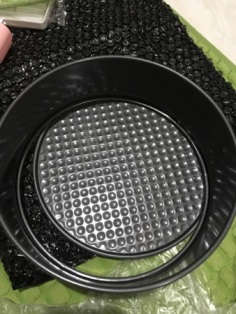 Mic 7 / 8 Logam Bulat Non-stick Kue Berbentuk Kue Alat Memanggang Nampan Timah