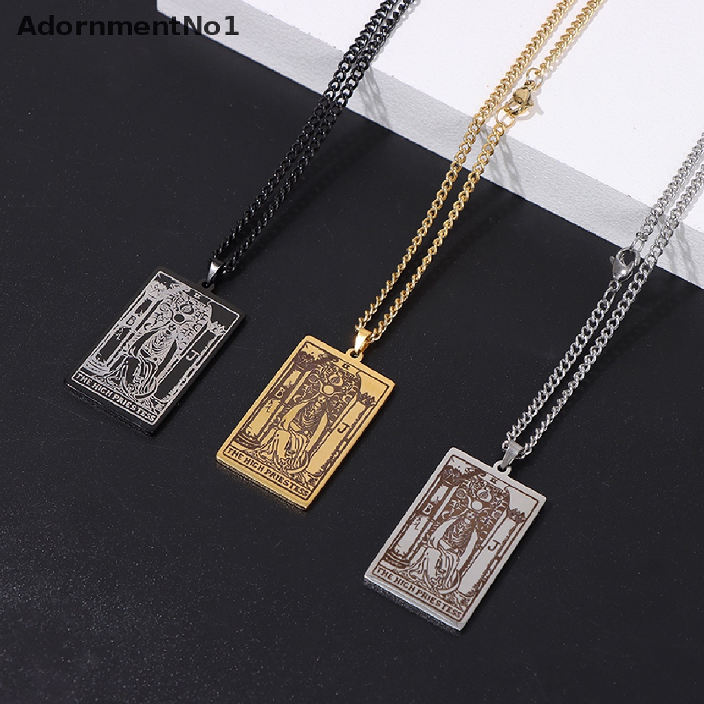 (AdornmentNo1) Kalung Rantai Dengan Liontin Kartu Tarot Major Arcana