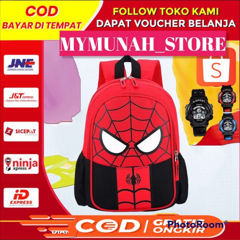 tas ransel sekolah anak TK dan SD karakter Spiderman Ultraman capten Amerika/murah lebay