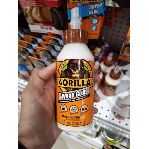 

Gorilla Lem Kayu 236 Ml Mengering dengan warna alami