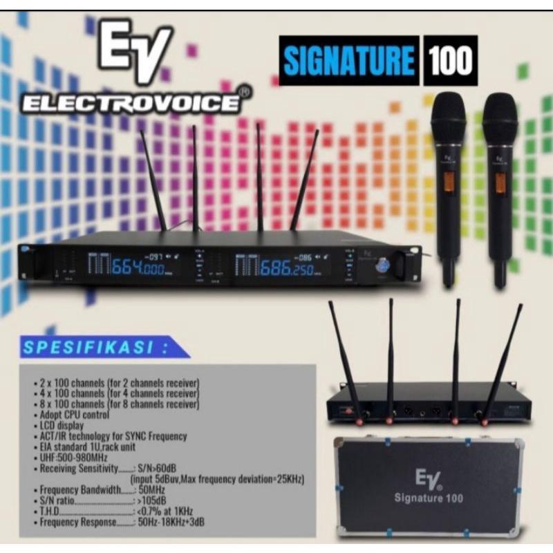 MICROPHONE MIC WIRELESS EV ELECTROVOICE SUNGNATUNE 100 MULTI CHANNEL ORGINAL