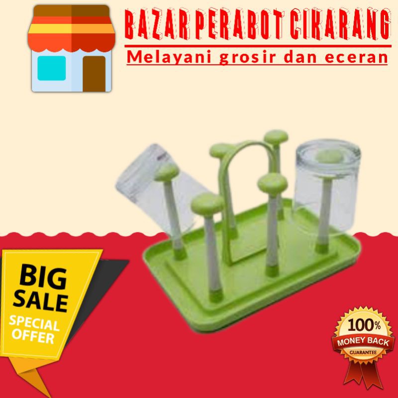 STAND GELAS PLASTIK SEGI / TEMPAT GELAS GANTUNG NELSON / RAK GELAS GANTUNG