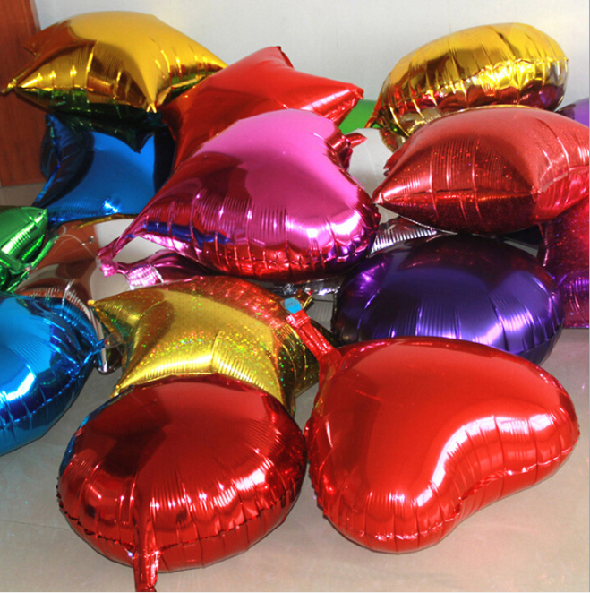 Hot Sale/5Pcs Emas Perak Hati Foil Love Balon/18Inci Balon Cinta Besar/Balon Udara Foil Warna-Warni Untuk Pesta Pernikahan Ulang Tahun Supply Mainan Tiup Anak