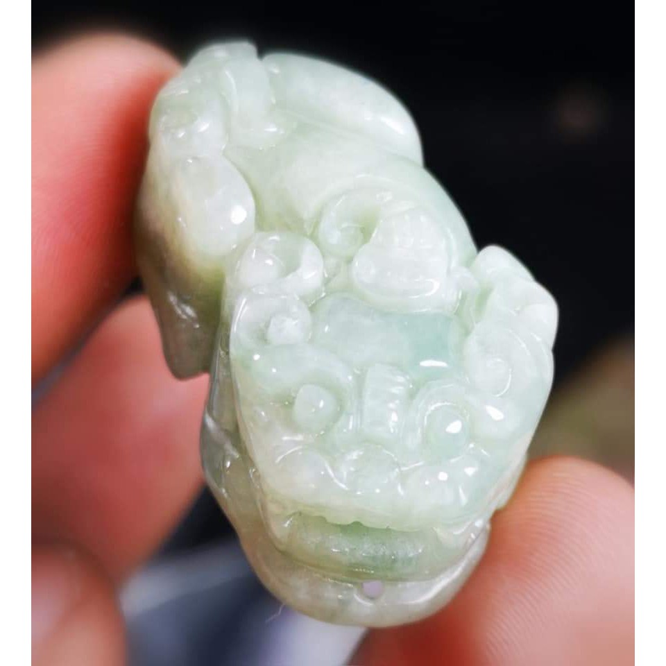 Liontin Pixiu Naga Bahan Giok Burma Type/Grade A Garansi ASLI 