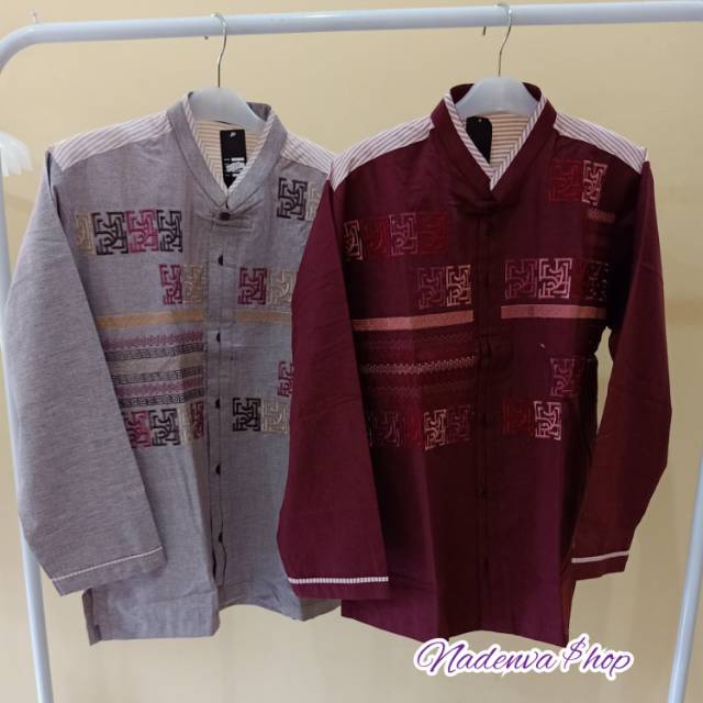 Baju Koko lengan panjang dewasa IMTAQ bordir
