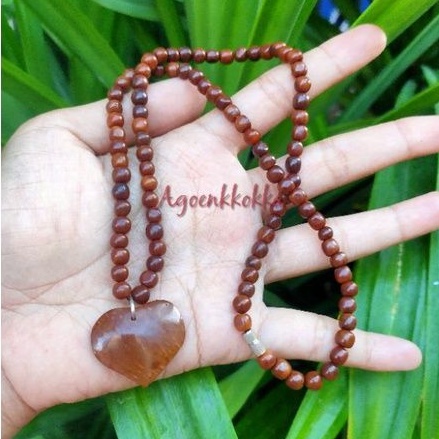Kalung love polos full coklat kokka kaukah