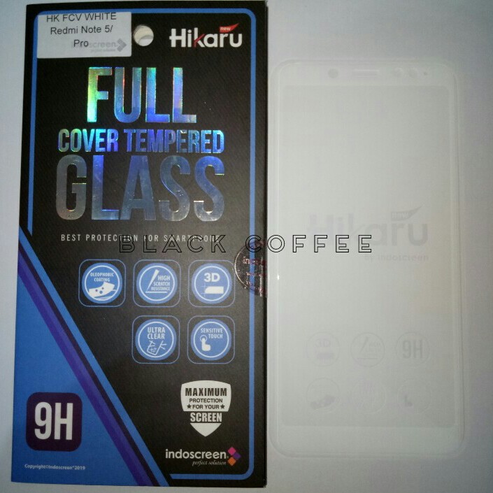 Tempered glass full xioami redmi note 5 pro screen guard Hikaru FCV