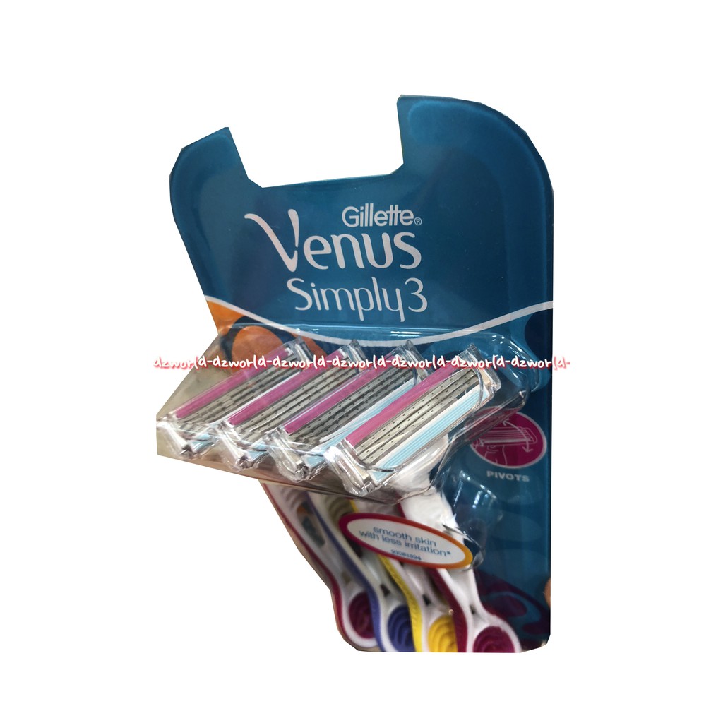 Gillette Venus Simply 3 Disposable Razor Isi 3 Pcs Pisau Cukur Wanita Cewek Gilete Gillete Gilette Pink Simple Venus Pisau Cukur Cewek Simpli
