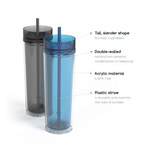 PUTIH Tumbler Skinny Straw Botol Sedotan Gelas Double PUTIH Tumbler Skinny Straw Botol Sedotan Gelas Double