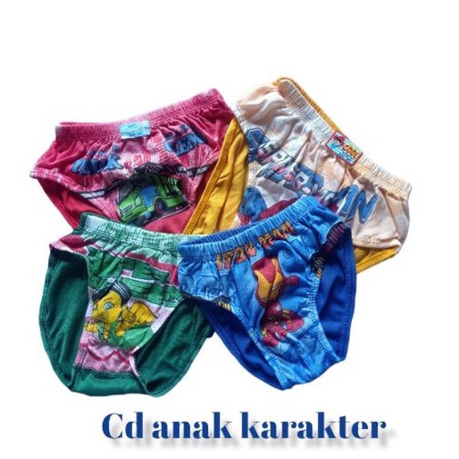 12pcs Celana dalam anak laki laki sempak karakter