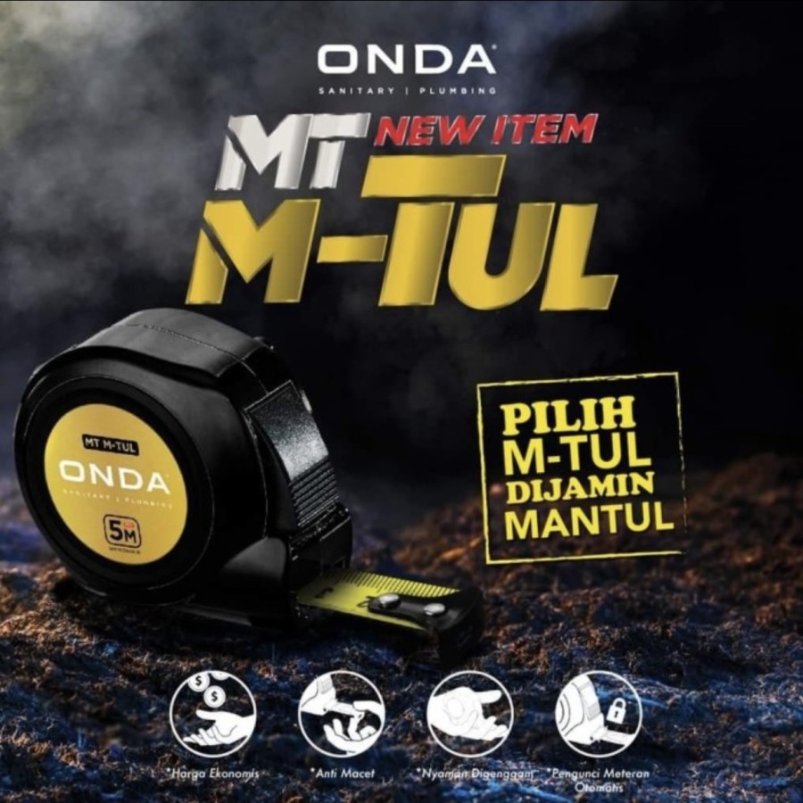 Meteran 5 Meter Onda M-TuL | Meteran Onda Autolock 5M | Pengukur Dimensi | Material Mart