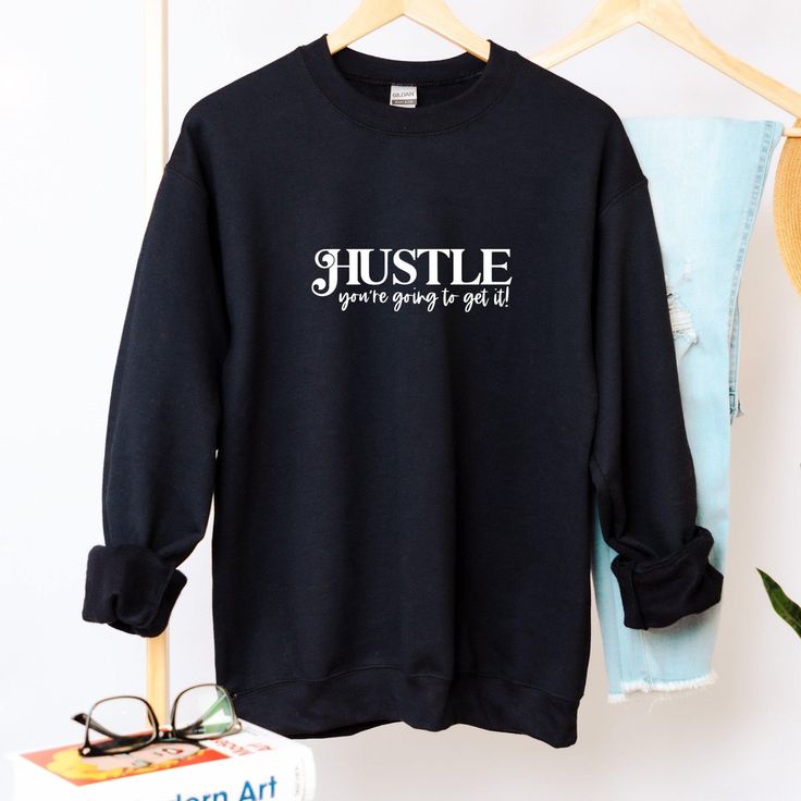 SWEATER CASUAL UNISEX HUSTLE FLEECE TEBAL LEMBUT MURAH TERBARU'