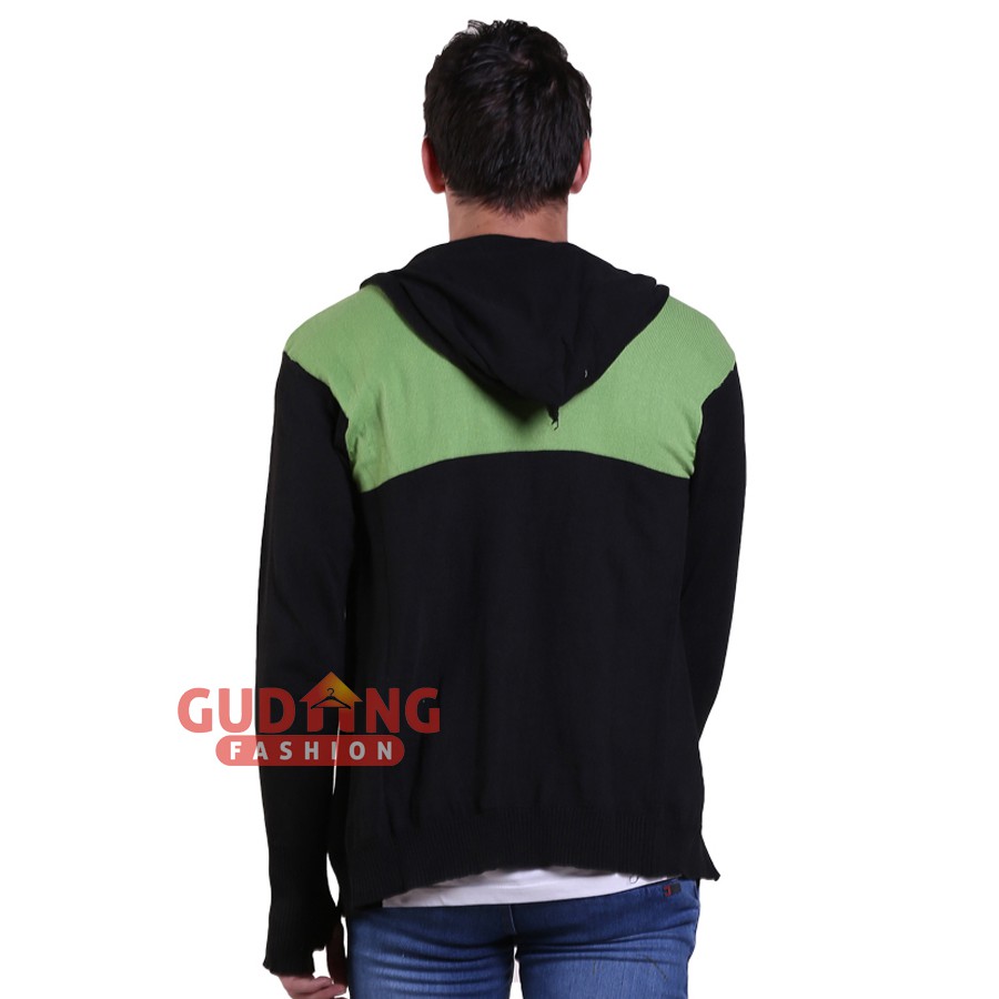 Jaket Rajut Hitam Hijau - SWE 653