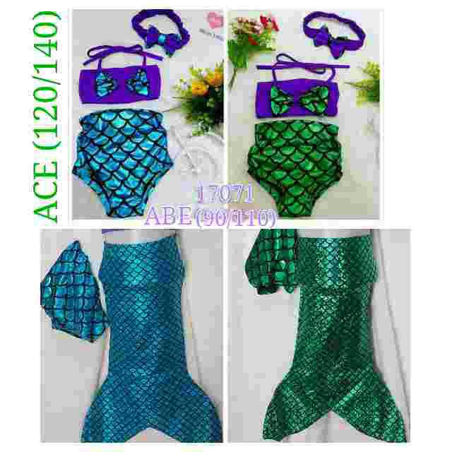 Baju renang anak perempuan mermaid  putri duyung