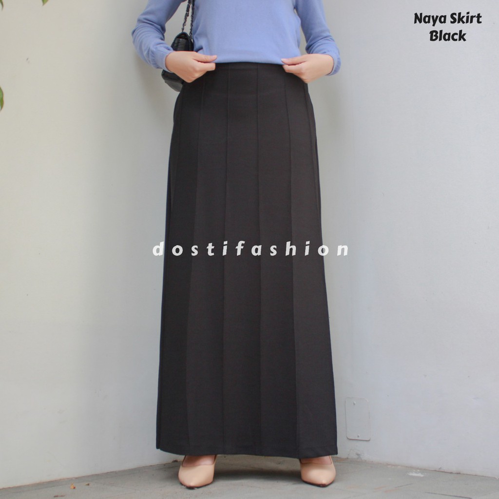Dostifashion Naya Span  / Rok Kerja Hitam / Rok Kuliah Hitam / Rok Kantor / Rok Span Hitam  /  Rok Lurus-3