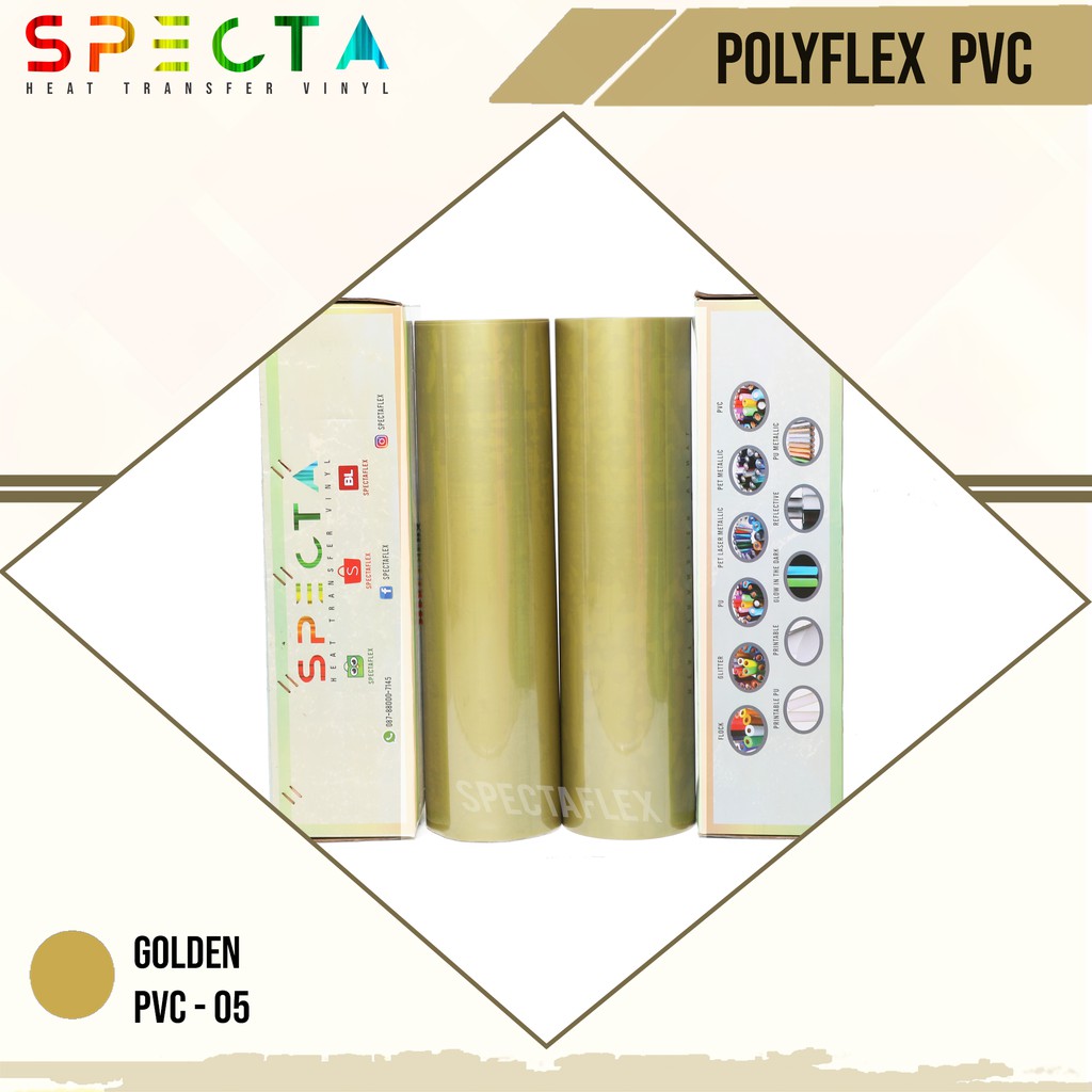 SPECTAFLEX POLYFLEX KOREA PVC-5 ROLL GOLDEN HTV VINYL - PVC HTV