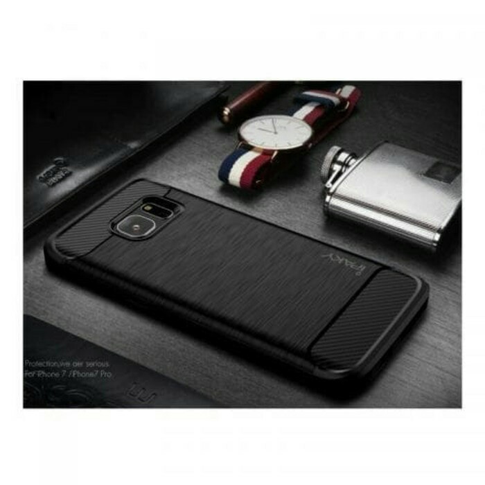 Case Samsung j5 prime ipaky carbon matte fiber tpu casing softcase