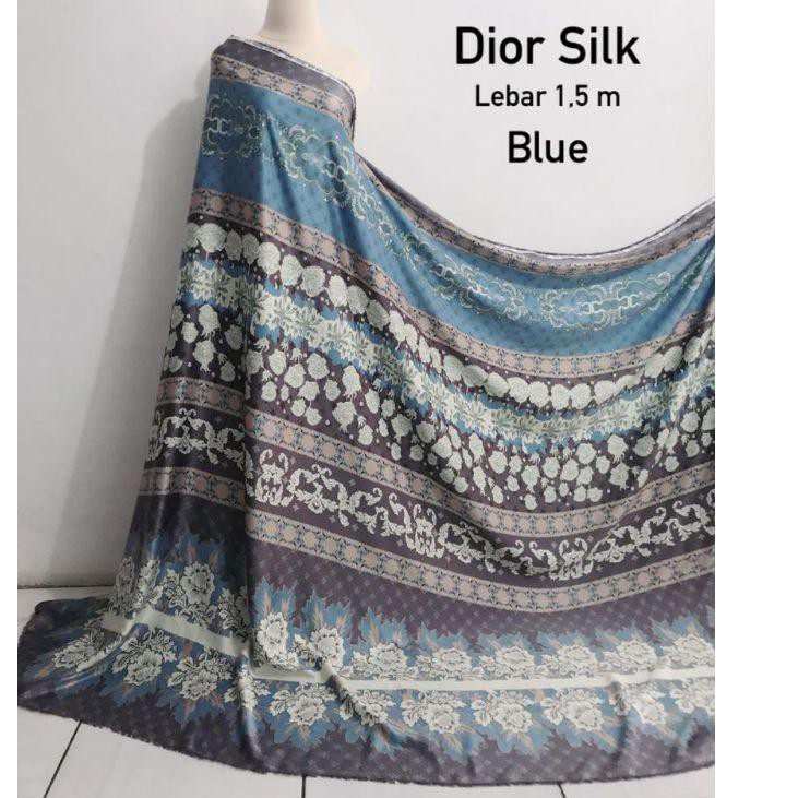 KMW Kain Dior silk Rafflesia / bahan gamis branded / kain motif meteran / wolfis Monalisa / maxmara