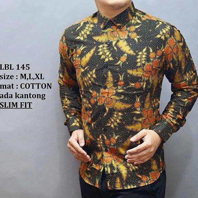 BAJU KEMEJA BATIK PRIA SLIM FIT LENGAN PANJANG LUIGI BATANI LBL 145