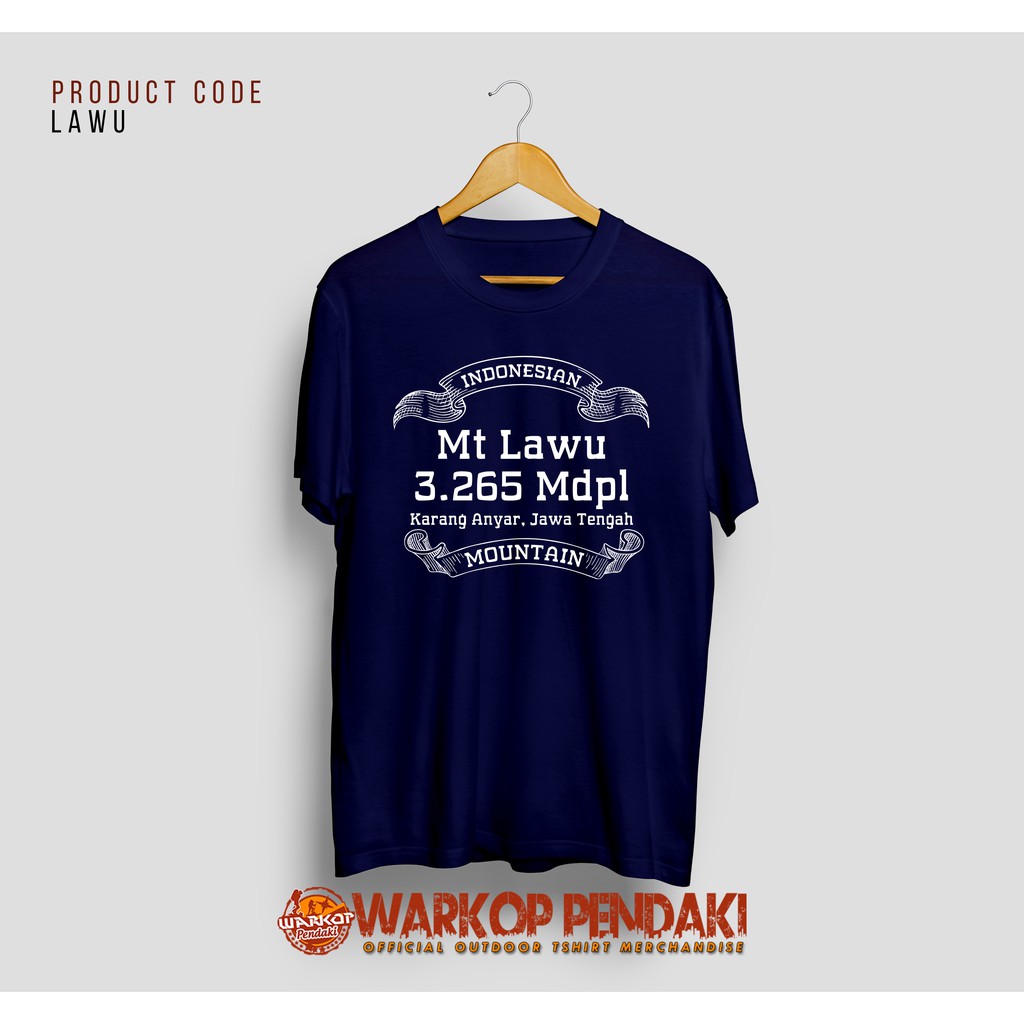 Kaos Gunung Warkop Pendaki (Kode : Mt Lawu Navy )