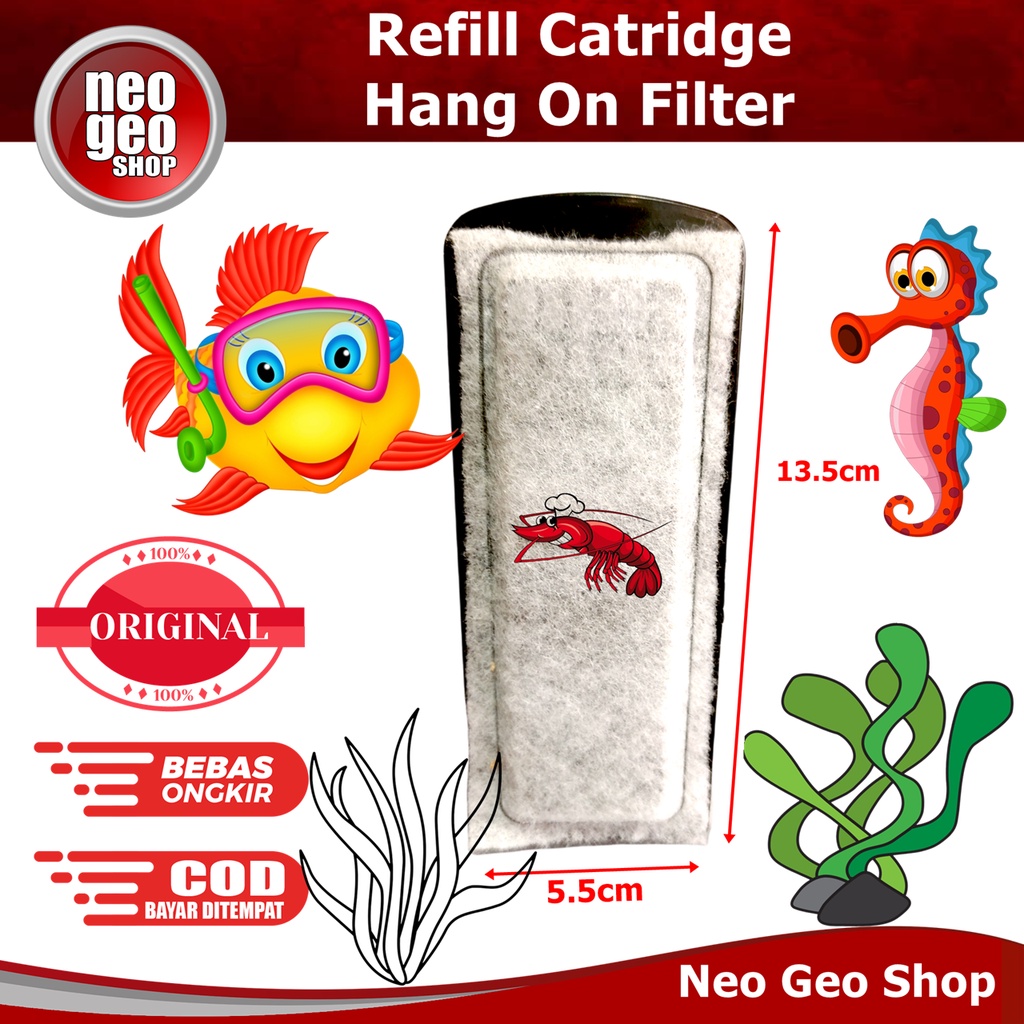 CATRIDGE REFILL REPLACEMENT FILTER GANTUNG HANG HANGING ON AQUARIUM AQUASCAPE