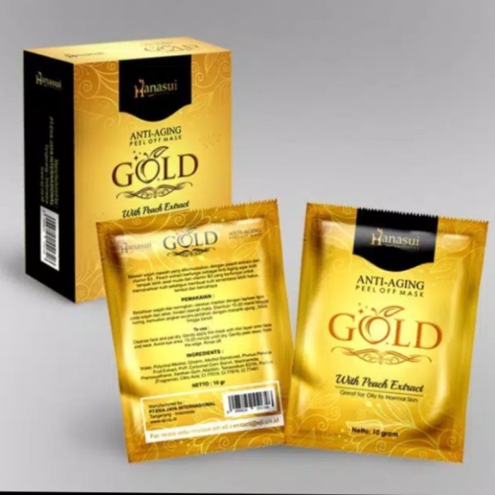 MASKER NATURGO HANASUI GOLD / HANASUI ANTI AGING PEEL OFF MASK GOLD PER SACHET