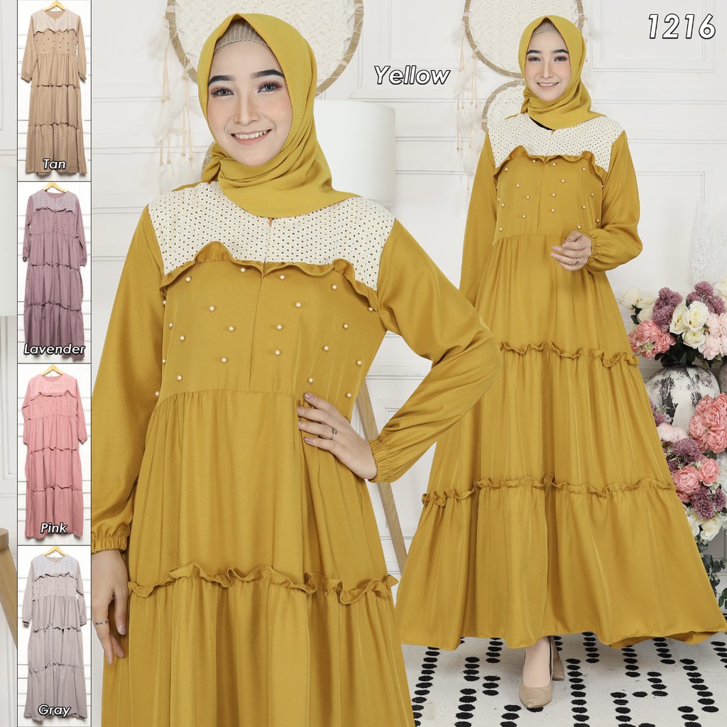 gof Gamis KA-RA Fashion Muslim Dress Muslimah Gamis Wanita Polos Motif Bagus Original Kekinian