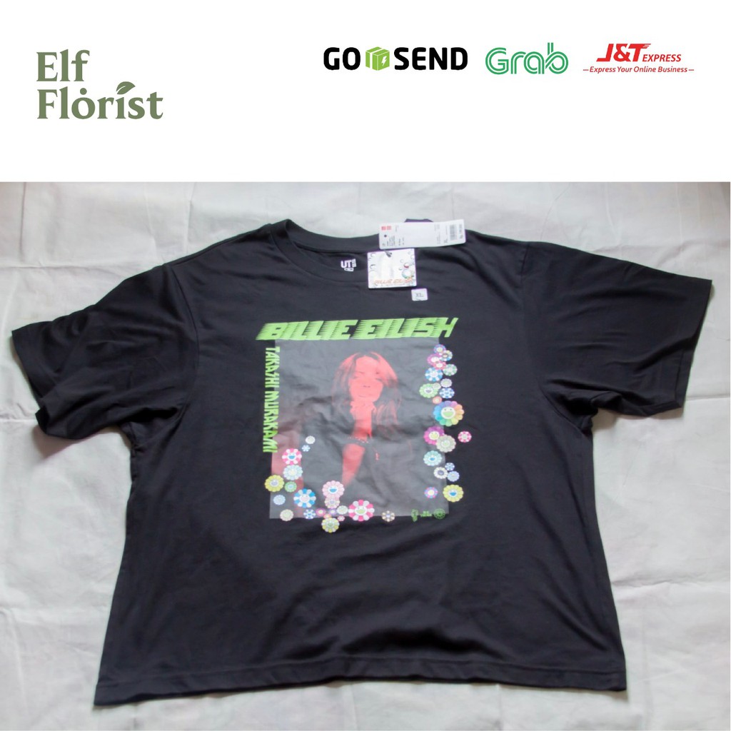 Uniqlo Wanita T-Shirt UT Billie Eilish x Takashi Murakami - Black
