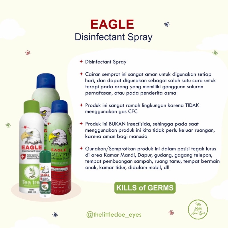 [READY] Eagle Eucalyptus Disinfectant Spray Exp 2025