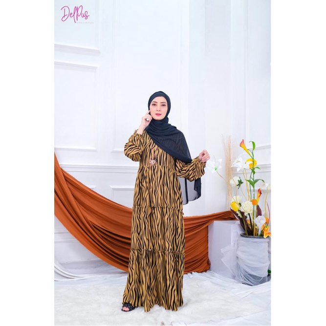 DELPUS Oneset Vcool Crop by Della Puspita Setelan Setcel One Set Pakaian Baju Tidur Wanita BAHAN RAYON PREMIUM ADEM-GAMIS VIOLA LORENG