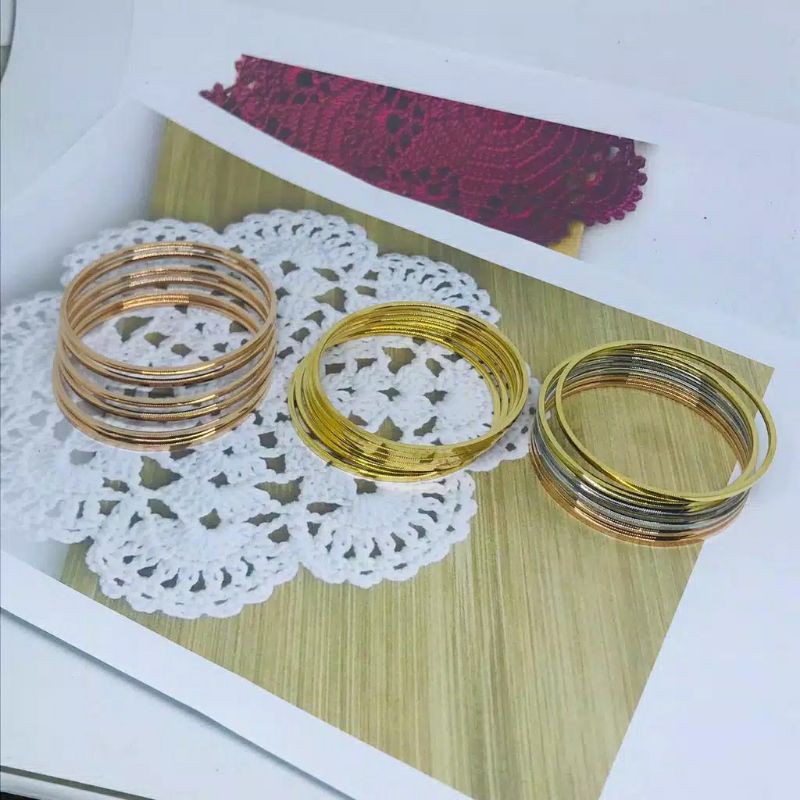 Fourfashion Gelang Keroncong Titanium Set Isi 6Pcs