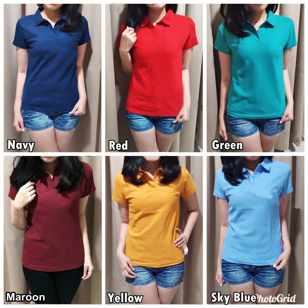 Kaos Polo Shirt Wanita Cewek Baju Kerah Berkerah // Polo Lady