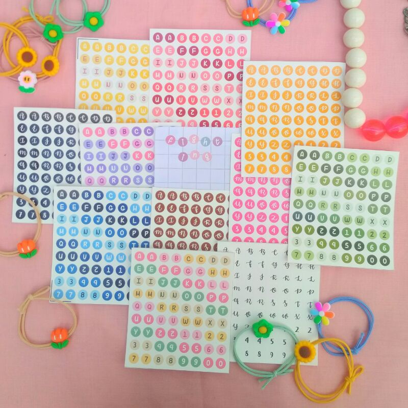 

[KISS CUT] Stiker HURUF aesthetic pastel | ALPHABET Lucu | Vinyl BEST QUALITY Anti Air | 1 pcs