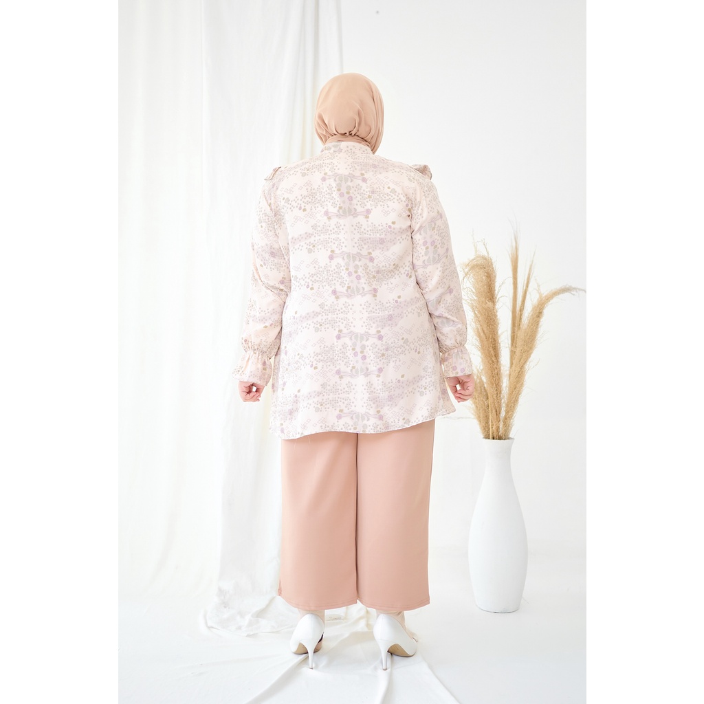 Clearance Sale - ZM Zaskia Mecca - Azura Sepia Blouse - Romansa Khatulistiwa - Edisi Bunga Kadupul