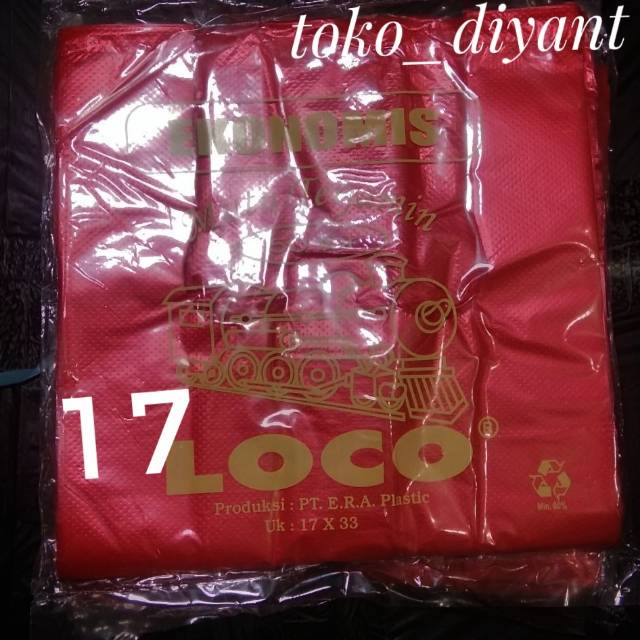 Kantong plastik loco ekonomis merah uk 15x30 17x33