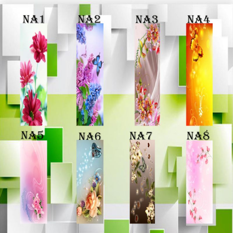 sticker rak lemari kaca bunga003