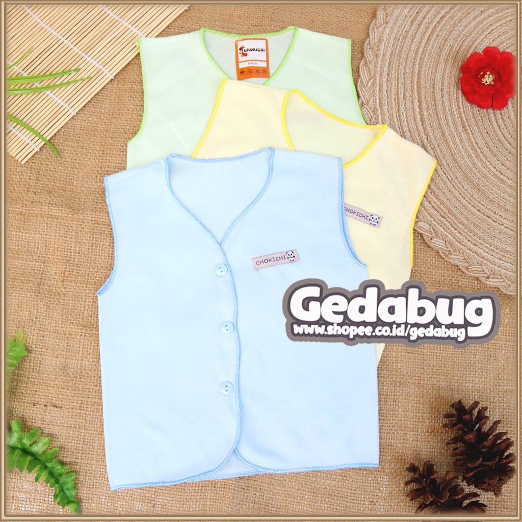 6pcs - Baju Kutung Bayi SNI CHOKICHI Polos Warna size Newborn 0-4 Bulan