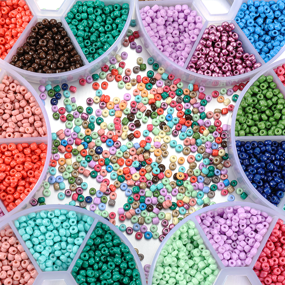 1800pcs / Pak Manik-Manik Kaca Ukuran 3mm Untuk Aksesoris Perhiasan