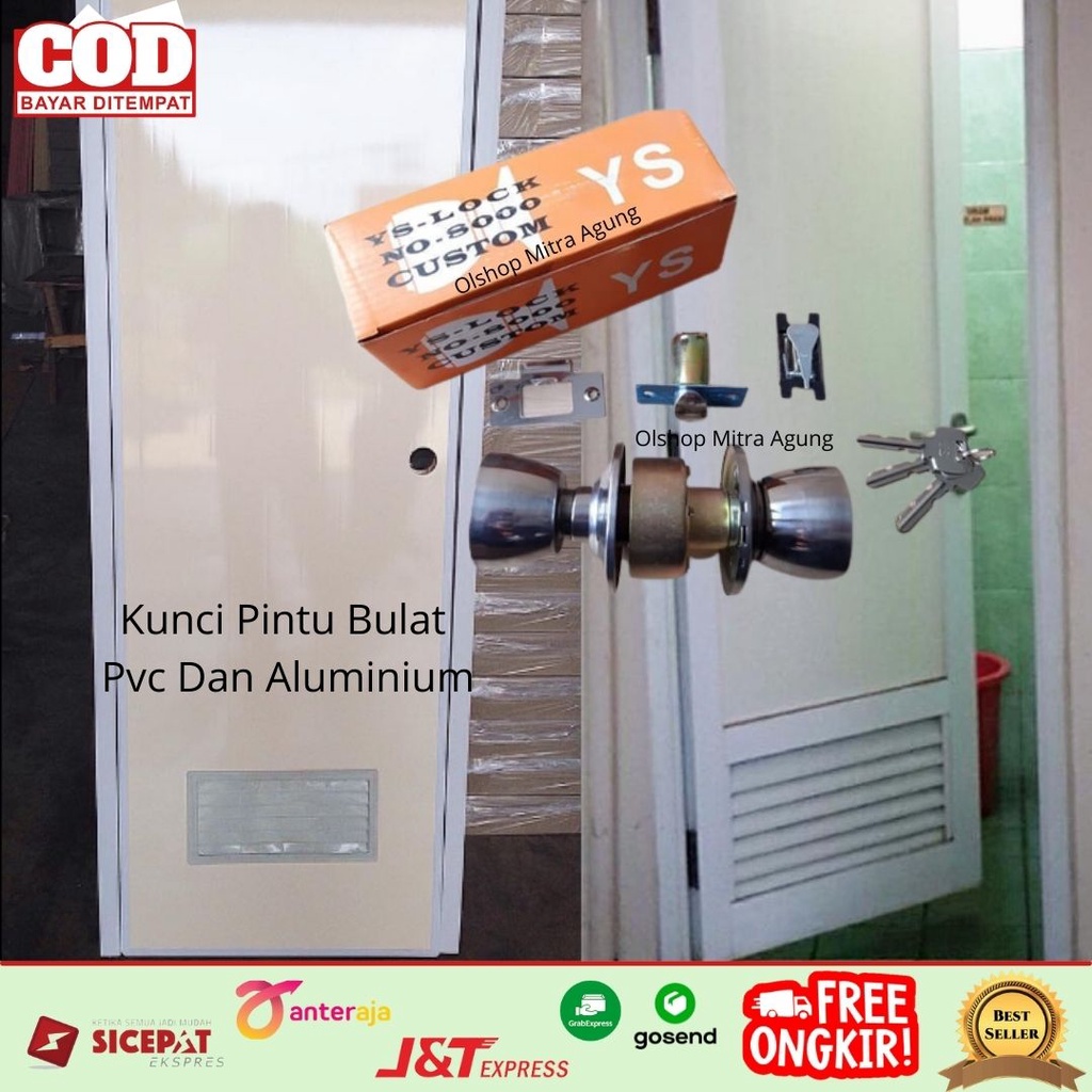 Kunci Pintu Bulat Kamar Mandi NK / Kunci Pintu Pvc Wc Toilet